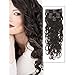 Artifice 6 Pcs 14 Clips Based 22 inch Curly/Wavy High Temperature Synthetic Fibre Hair Extension Dark Brown RS.699.00