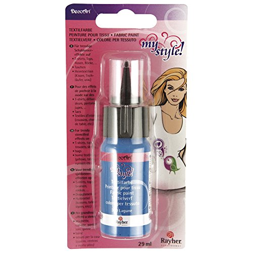 Rayher 38481390 My Style Textilfarbe, auf Blisterkarte, Flasche 29ml, lagune - 2