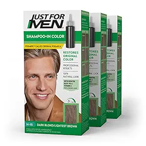 Just for Men Shampoo-In Hair Color Dark Blond/Lightest Brown H-15 1 application (Pack of 3)