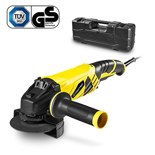 TROTEC Winkelschleifer PAGS 10-125 inkl. Koffer mit 125 mm Trennscheibe, Zusatzhandgriff (3 Positionen variabel montierbar), 1.200 Watt, konstante Drehzahl bis max. 12.000/min