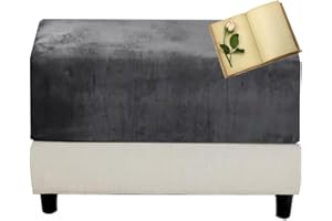 MIECOAE Ottomane Bezug Rechteckig Quadratisch Hockerbezug Quadratisch 40 55 70 80CM Bezug Hocker Grau/Grün Hocker überzug Fußhocker Sitzhocker Elastisch Husse Hockerabdeckung ( Color : #18 , Size : 45-55cm/18