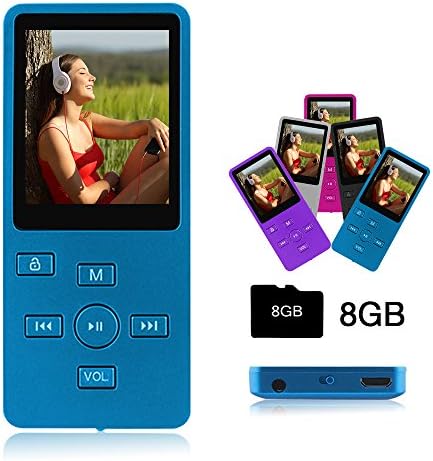 Crillutar 8GB MP3 / MP4 Player Music / Media Player / 1.8 inch Screen Voice Recording with Independent Lock Button and , Supporting Photo Viewer and E-Book ncluding a 8GB Card (Blue)