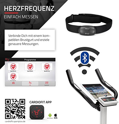 SportPlus Ergometer mit App-Steuerung und Google Street View, Bluetooth Brustgurt kompatibel, Benutzergewicht bis 110 kg, 9 kg Schwungmasse, SP-HT-9500-E - 7
