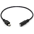 OpenII Micro USB Male to 3.5mm Female AUX Audio Cable Cord for Headset Adapter Active Clip Mic Microphone (Mini Male To 3.5mm Female)