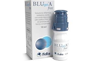 Fidia Farmaceutici Blu Gel A Free - Soluzione Oftalmica Isotonica Sterile con Acido Ialuronico, Sale Sodico e Aminoacidi, Flacone da 10 ml con Contagocce OSD, Senza Conservanti