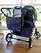 Double Pushchair for Different AgesOne Carrycot + 2 Chairs + AccessoriesGrey + Blue.