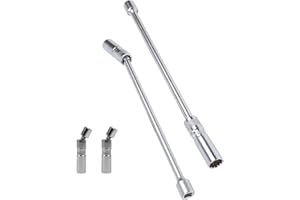 BELEY 4PCS 14mm 16mm Llave de bujía - Juego de Llaves de bujía de 3/8" 12 Puntos Juego de Llaves de bujía magnéticas Compatible con BMW Benz ect. (Giratorio de 360° y Acero CR-V)