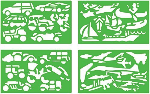 Quercetti Pack Of 4 Vehicle Stencils by Quercitti
