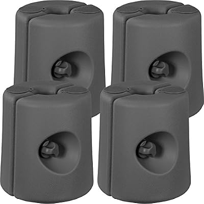 INSTENT® Set de 4 Pieds pour tonnelle 20-40mm, remplissable à l'eau et au Sable, Gris, 22 x 22 x 25 cm, PEHD Poids pour pavillon la Fixation stabilisation de gazebos Chapiteaux pour tentes de Jardin