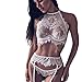Produktbild Strung Frau Sexy Dessous Spitze Blumen Hochdrücken Oberteile BH und Hose Unterwäsche Set Spitze Babydoll Nachtwäsche Unterwäsche Reizvolle Transparent Erotik lingerie Set