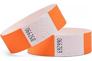 Europaband - Lot de 1000 Bracelets tyvek - pour identification lors d'évènements et de soirées - indéchirables et imperméables (Orange)