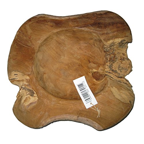 Exklusive Wurzelholz-Schale 30 cm aus massivem Teak-Holz natur - 4