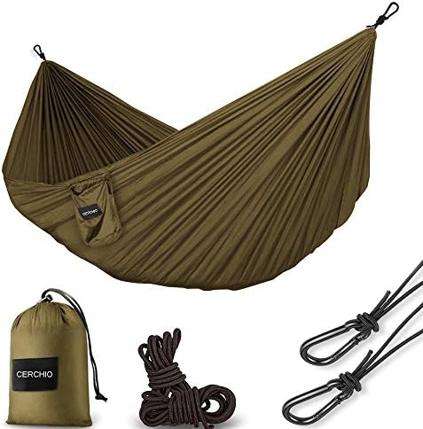 CERCHIO Camping Hammocks Garden Patio Swing Chair for Travel Canopy Outdoor Yard Beach with Ropes and Carabiners