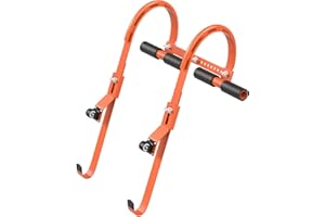 BBTEQEKN Leiterhaken mit Rädern, 2 Stück Leiter Dachhaken Set Leiterzubehör mit Festen Rädern und Gummigriff T-Bar, Verstellbares Gestänge, Maximale Tragfähigkeit 227 kg