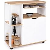 Desserte De Cuisine MUNA 3 Paniers + 1 Plateau Amovible Noir Et Effet Hetre L.76 Cm