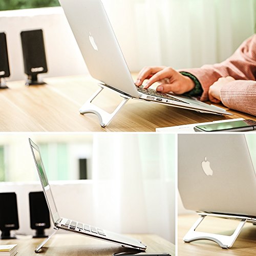 Foldable Aluminum Laptop Stand  Ergonomic Cooling Portable Notebook Mount  Adjustable Stand Holder for 10  -15  Macbook  Acer  Asus  Dell  HP  Lenovo 