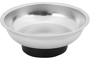 FTEYJEUIOTY Circle Stainless Steel Magnetic Parts Bowl Tool Tray Nuts Bolts Screws Part Tray Magnetic Parts Plate Silver 3 inches