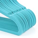 Songmics 20 Stück Kinder-Kleiderbügel mit Samt überzogen, 30 cm , 360 Grad drehbar, Antirutsch, Blau CRF20Q - 4