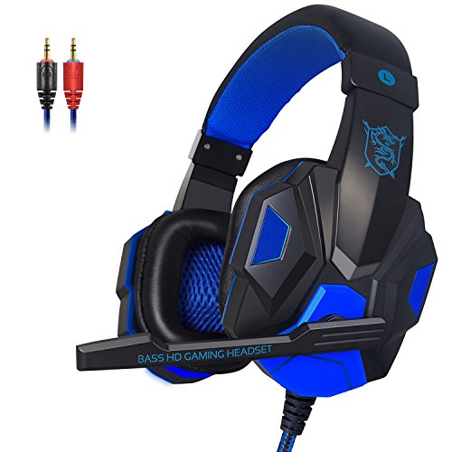 KanCai Gaming Headset, 3.5mm hanno fissato PC stereo di gioco fascia cuffia con microfono per PC iPhone Smart Phone Laptop tablet iPad iPod MP3 MP4 Mobilephones