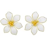 Nice For You Vintage Elmas Taşlı Orkide Ta&ccedil; &Ccedil;i&ccedil;ek K&uuml;pe, 4 cm, TYC25IIK0N170716802465337, beyaz, Kadın