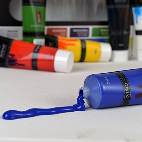 Artina® Crylic 6 x 120ml Acrylfarben Starter-Set (720ml) – Primärfarben in Künstler-Qualität - 6