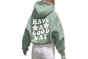 Onsoyours Damen Rückendruck Letter Print Hoodie Sweatshirt mit Kapuze Langarm 90er Y2K E-Girl Pullover Oversize Vintage Kapuzenpullover Harajuku Streetwear