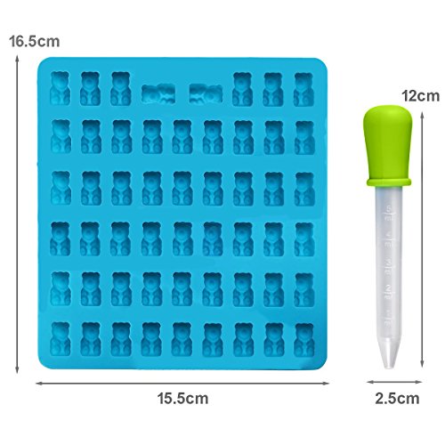 Joyoldelf Gummibär Formen & Ice Cube-Tabletts – 3 53-cavity Silikon Candy Formen mit 3 Tropfenform für Schokolade, Jelly, gumdrop, Seife, Sweet und mehr - 7
