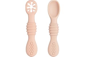 ‎VICLOON Vicloon Baby Lernlöffel Silikon, 2 Stück Starter Breilöffel Set, BPA Frei,Fütterlöffel und Zahnungshilfe für Baby & Kleinkind Säugling Kinder ab 4 Monate - Orange