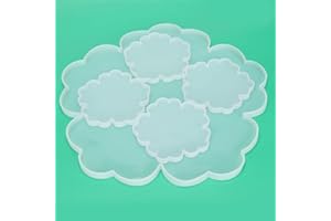 DIOCHE Stampi in Resina per Sottobicchieri di Fiori, Stampi per Sottobicchieri di Fiori per Colata di Resina, Pezzi di Stampi in Resina di Silicone per Sottobicchieri per la Decorazione Domestica