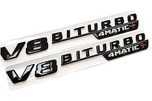 KEYSCOVER 2 V8 BITURBO 4matic Emblem Aufkleber. für Mercedes Benz AMG GT S ML SL Klasse CLA GLA SLK SLS CLS W220 (Schwarz)