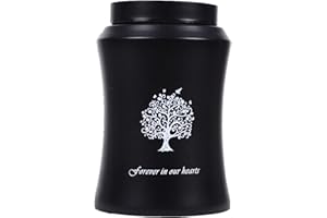 YOUDEAR MEMORIALS Youdear Service-Urne für menschliche Asche für Erwachsene, Einäscherungsurnen für Asche, männlich, weiblich, mittelgroße Urne für menschliche Asche für Vater, Mutter, Beerdigungsurne (schwarz)
