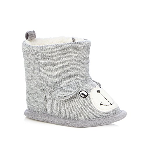 Bluezoo Kids Babies Grey Bear Knitted Booties 3-6 Months