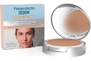 Fotoprotector ISDIN Compact SPF 50+ Bronce - Protector solar facial, Cobertura natural de larga duración, Apto para piel atópica y sensible, 10 g