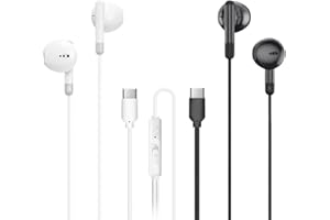 MAS CARNEY Cuffie USB c TH8, Paquete de 2 Auriculares con Filo USB-c con Mic, cuffie Typo c compatibles con iPhone 15 16 17 iPad, Samsung Galaxy S25 S24 S23 A55 A53, Pixel, Xiaomi, Honor, OPPO Vivo