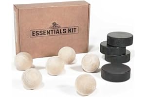 Hockey Revolution Essentials Kit – Palline svedesi in legno con dischi da hockey e disco in plastica resistente – Abilità di dribbling del pavimento, Deke e trapani per la manipolazione delle palle