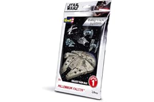 Revell Easy-Click - 01100 - Star Wars Millennium Falcon (Han Solo) - Echelle 1/241 - Kit Maquette Plastique Non Construit/Pré-collé/Click-Together (sans Colle)