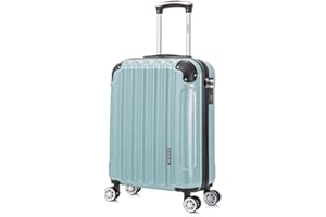 RAYKONG Valise Cabine 55x40x20cm (44L) Polycarbonate - Capacité Maximale - Serrure integrée - 20 Pouces - (RK04|Menthe)