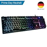 Einstellbare Hintergrundbeleuchtung. RGB-Beleuchtung (Millionen verschiedener Lichtfarben werden dadurch erzeugt) auf der Tastatur, man kann das Lichtmodus einstellen, z.b auf RGB Waving, 7 Farben veränderbare Atmungsmodus, Einzel-Licht-Modus(7 Farben verfügbar),konstanter Lichtmodus oder Hintergrundlicht komplett ausmachen, während Sie Spiel spielen oder arbeiten.