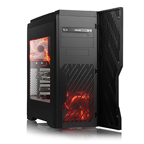 Gaming PC CSL Speed X4925Pro inkl. Windows 10 Pro – Leiser Gamer PC mit Intel Core i7-7700K 4x 4200MHz, 16GB DDR4 RAM, 250GB SSD, 1000GB HDD, GeForce GTX 1070, DVD, USB 3.1 - 2
