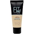 Maybelline Fit Me Foundation, Medium Coverage, Blendable With a Matte and Poreless Finish, For Normal to Oily Skin, Shade: 112 Soft Beige, 30ml