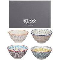 TOKYO design studio, Baobab, Cuencos Set, 4 Piezas, diámetro DE 13,3 cm, Porcelana de Japón