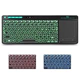 Rii (Nouvelle génération) K18+RGB Clavier sans Fil Français (AZERTY) avec Souris Tactile de Grande Taille Intégrée Wireless, Batterie Li-ION Rechargeable