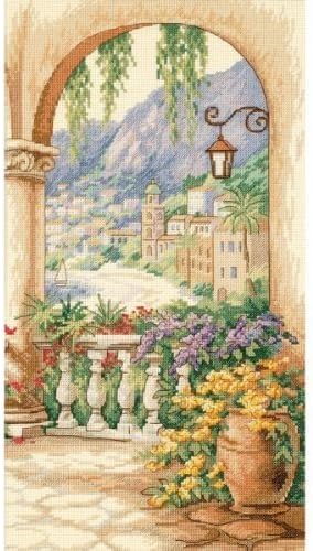 Terrace Arch Counted Cross Stitch Kit-9"X16" 14 Count