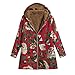Produktbild Staresen Damen warm Outwear Vintage Blumendruck mit Kapuze Taschen übergröße Mantel Composite plüsch Print große größe Kapuzenjacke top Outdoor wollstrickjacke