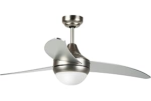 Taurus Fresko 3B - Ventilatore da soffitto con luce, 3 pale, diametro 120 cm, telecomando, timer, lampada 60W, posizione estate,inverno, motore 100% rame, silenzioso