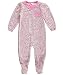 Absorba Baby Girls' "Leopard Bow" 1-Piece Pajamas - pink/multi, 18 months