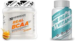Bigmuscles Nutrition Real BCAA [50 Servings, Tropical Madness] and Bigmuscles Nutrition The Real Vitamin Advanced Multivitamin [60 Tablets]
