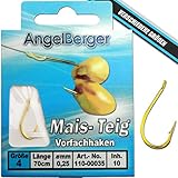 Angel-Berger Vorfachhaken gebundene Haken (Mais/Teig, Gr.4 0.25mm)