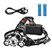 Produktbild LED Stirnlampe, TopElek High Power LED Kopflampe Head Light mit 5000lm, 4 Licht-Modi, 2 Akkus enthalten, Taschenlampe Flashlight,Scheinwerfer, ideal für Auto-Reparatur, Notfall, Stromausfall, Bauarbeiten, Höhlenforschung, Camping, Lesen, Fahrradfahren, Jagen, Nachtwanderung.
