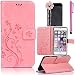 Produktbild Huawei Ascend P8 Lite 5 Zoll Leder-Hülle im Bookstyle Folio, Sunroyal Kunst-Leder-Tasche Schutzhülle Case Flip Cover Etui dünn und weich mit Fach für Geldscheine und Kartenfach, Aufstellfunktion + Diamant Fisch Anti-Staub-Stecker Kappe Stöpsel Anhänger + Stylus Stift,Butterfly Schmetterling Muster, Helle-Rosa